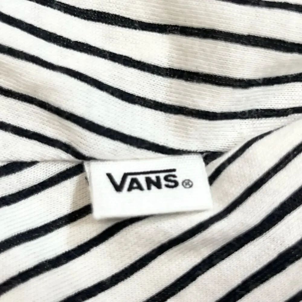 Vans Babydoll Mini Dress White & Black Striped Women Small T Shirt New with Tags - Picture 6 of 6